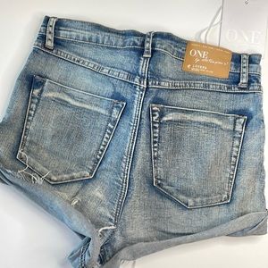 One Teaspoon Lovers button fly denim shorts size 24